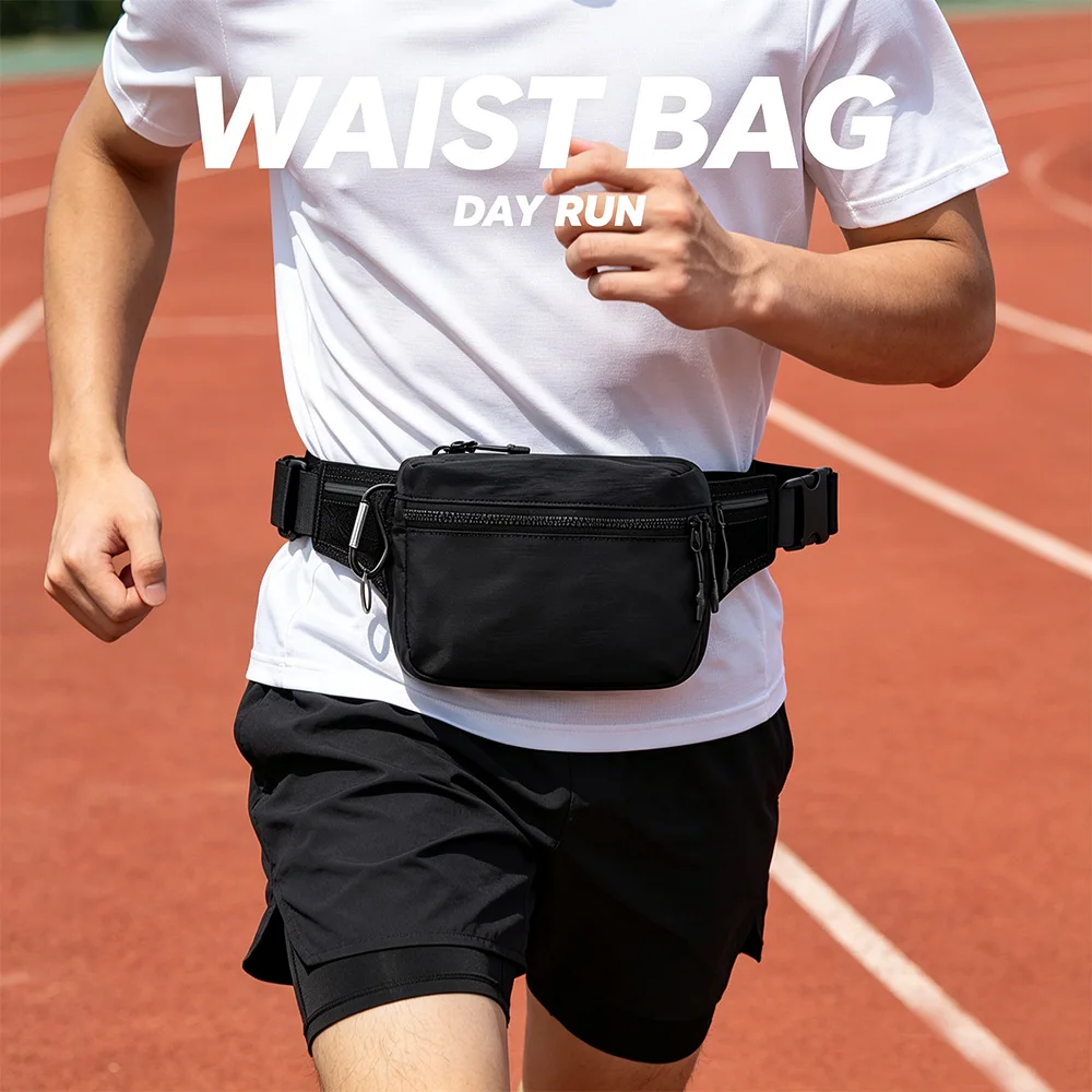 Multi-Pocket Sports Waist Bag, Fanny Pack Sports Bag Belt Running Bag Belt for iPhone Bag for Outdoor Training, Travel, Casual