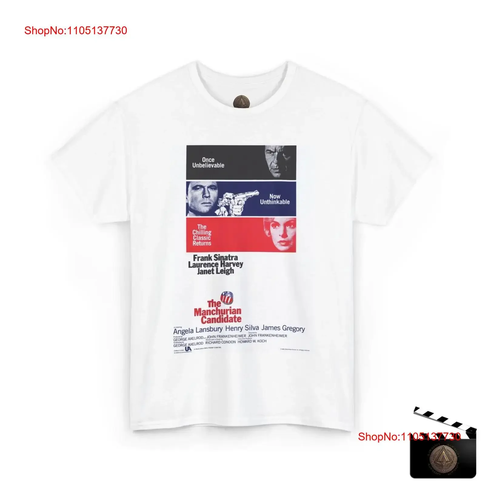 The Manchurian Candidate Movie Poster Vintage T Shirt For  vintage Washed Breathable Stylish Stretched Soft Unisex streetwear
