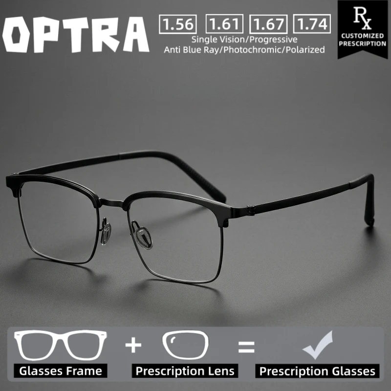 

OPTRA Professional Light Sight Protect Anti-Glare Blue Glasse Photochromic Eyeglasses Customized Prescription Optical Eyewear