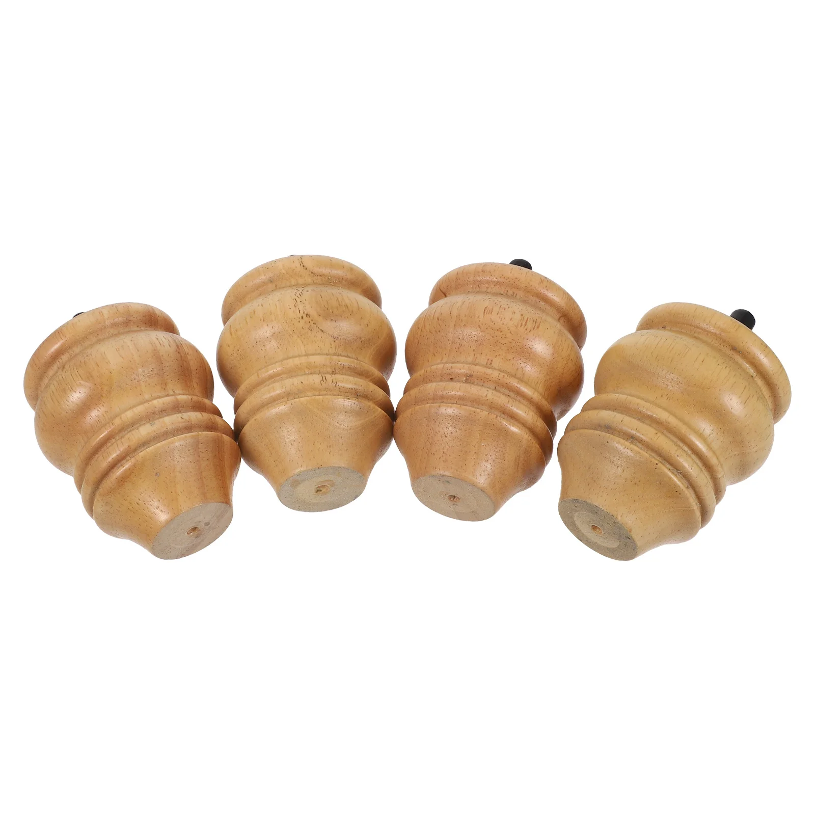 

4pcs Rubber Wood Furniture Legs Gourd Shape Replacement For Sofa Chair Bed Table Cabinet Coffee Ottoman Dresser Heavy Duty