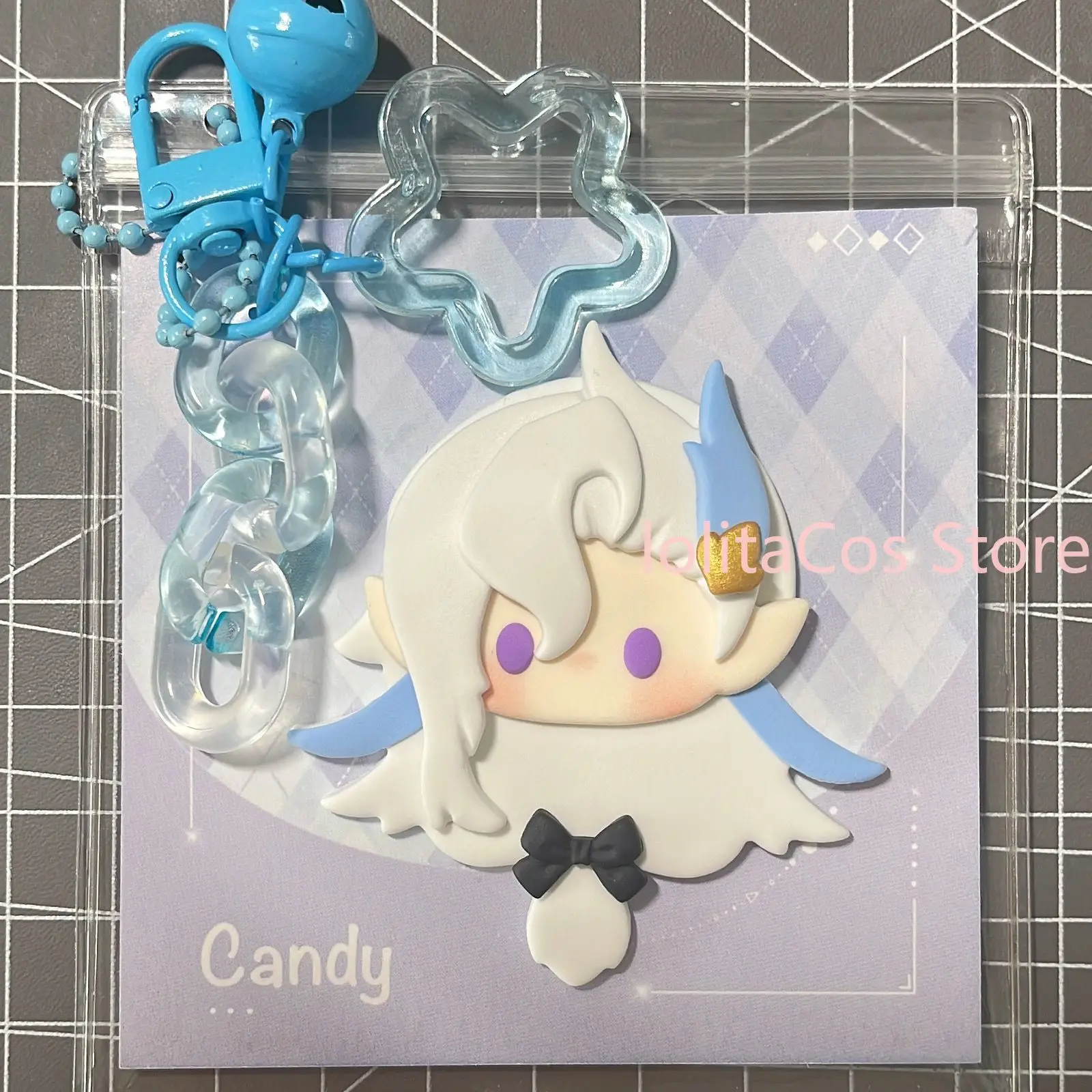 Genshin Impact Furina Neuvillette Kawaii Figura de Arcilla Hecha a Mano, Llavero de Dibujos Animados, Colgante para Bolso, Regalo, Cosplay, Navidad