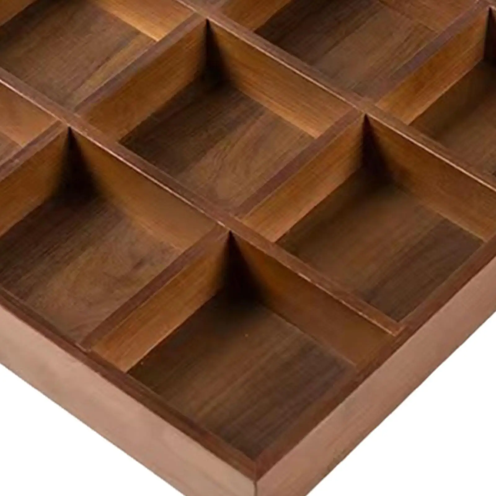9 Section Bamboo Organizer Tray for Appetizers Dessert Fruit Decoration Home Hospitality Table
