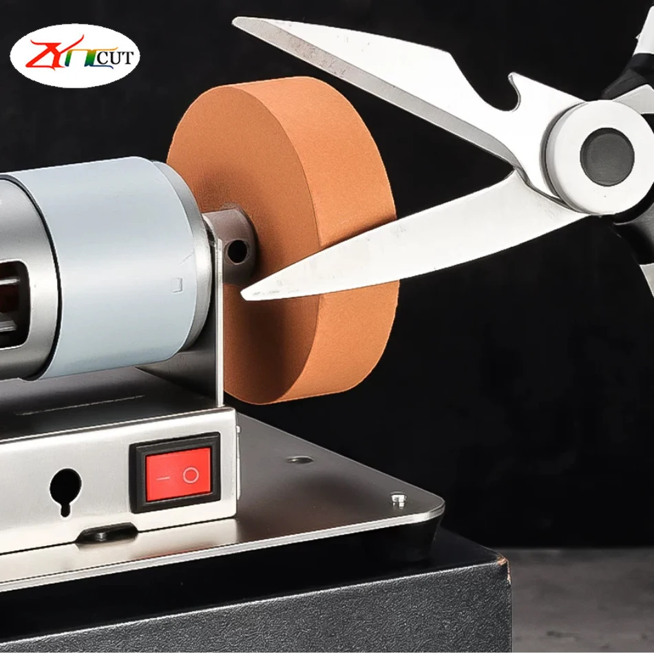 Mini Grinding Machine Electric Sharpening Machine Desktop Double Grinding Wheel Sharpening Tool Rust Removal Polishing Machine