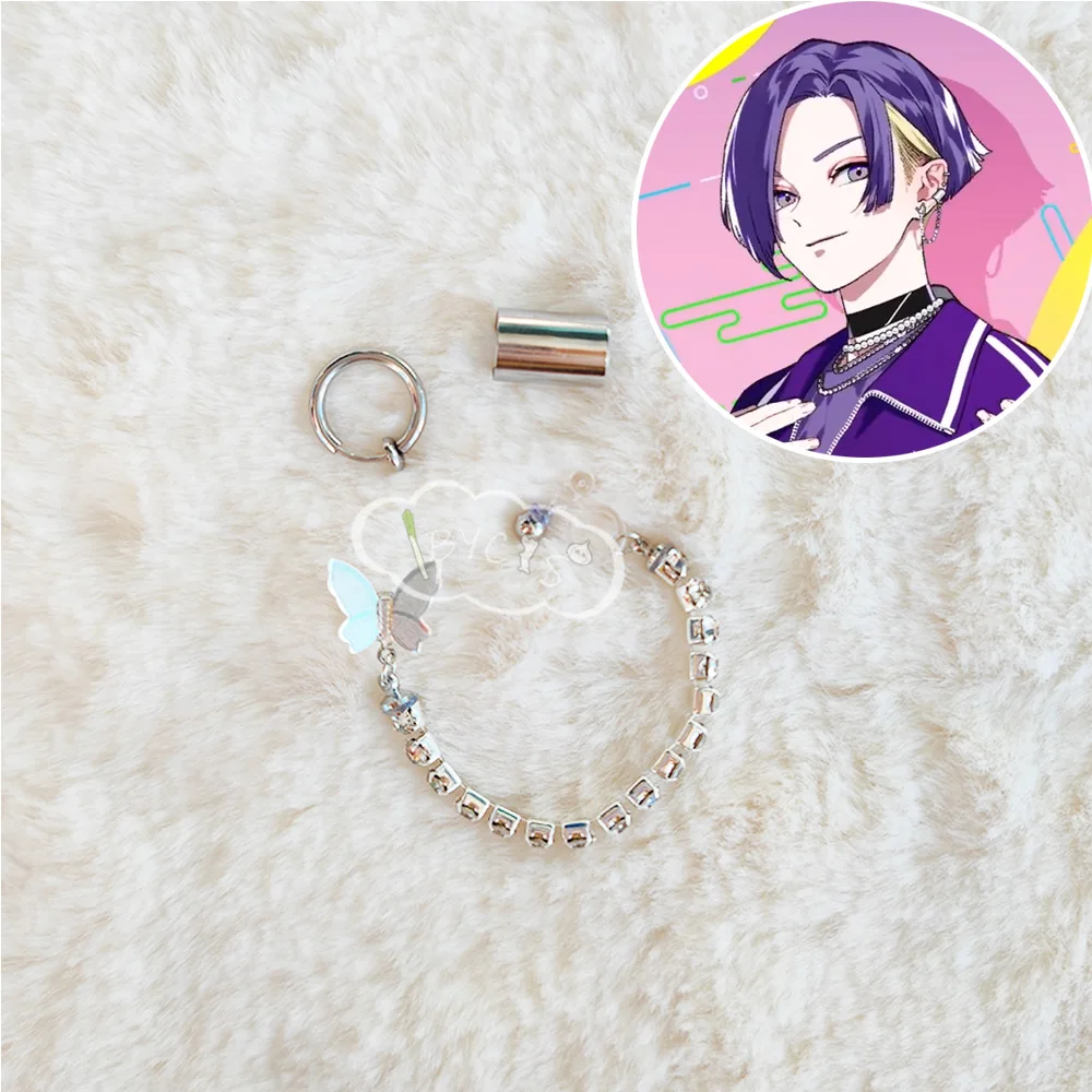 패러독스 라이브 VISTY 쿠레하 아오이 코스프레 애니메이션 이어 커프스, 귀걸이 핀, 목걸이 반지 소품, 쥬얼리 선물