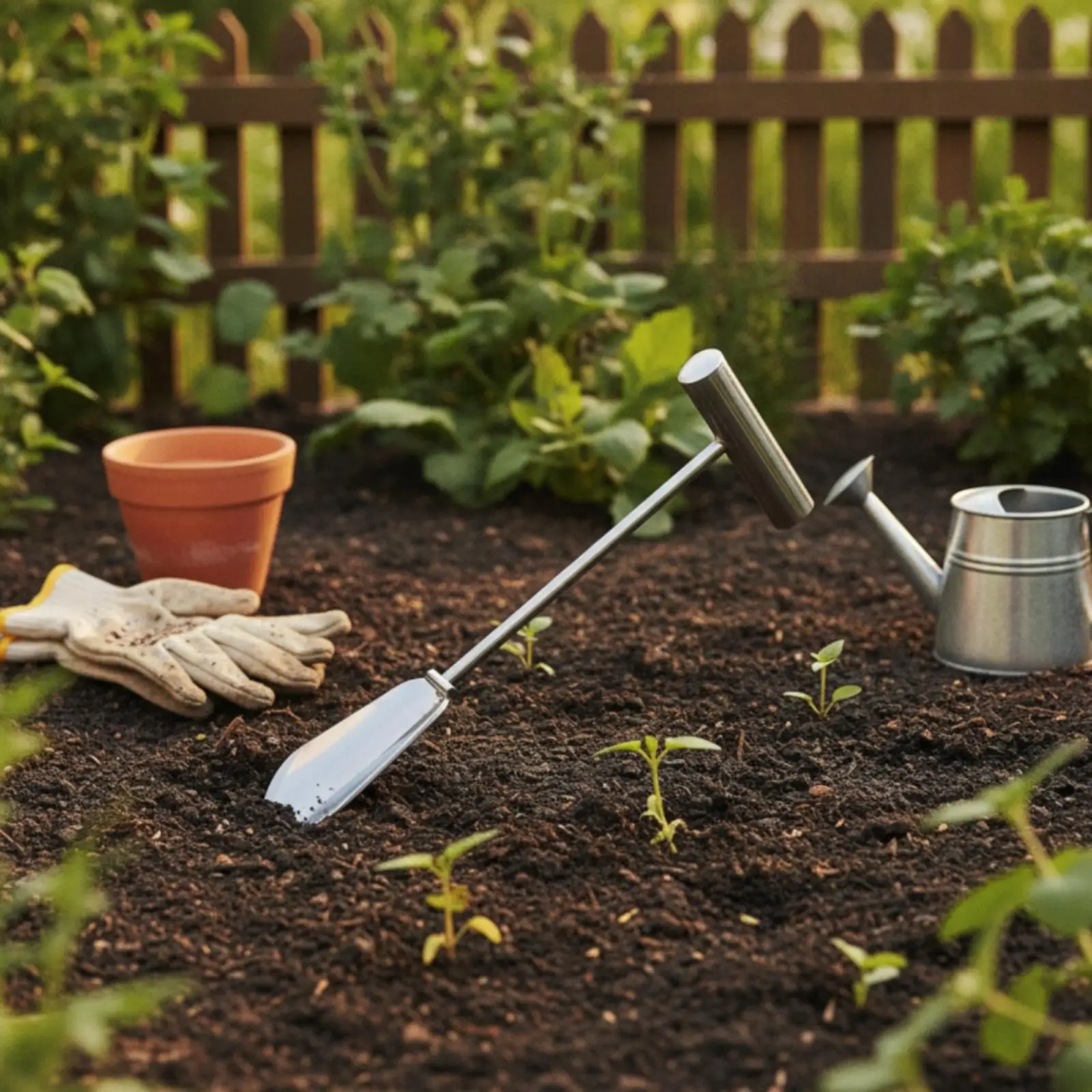Compact Gardening Spade Stainless Steel Trowel for Digging Planting Weeding and Soil Aeration with Comfortable Grip for
