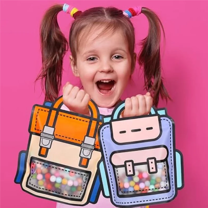 

A55F-50Pack Backpack Candy Treat Bags Goodie Bag,Resealable Bags Backpack Gift Bags Kids Food Storage Bags For Birthday Baby