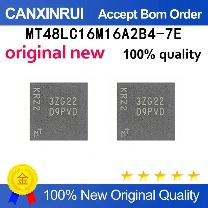 5pcs-100pcs）mt48lc16m16a2b4-7e-it-g-silk-screen-d9pvd-package-54-bga-chip