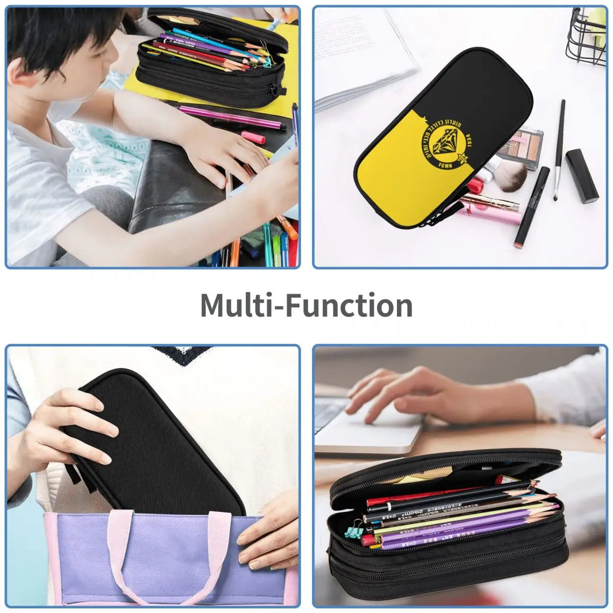 Maccabi Netanya Potlood Pen Case Briefpapier Tas Houder Box Organizer Voor Tieners Meisjes Volwassenen Student