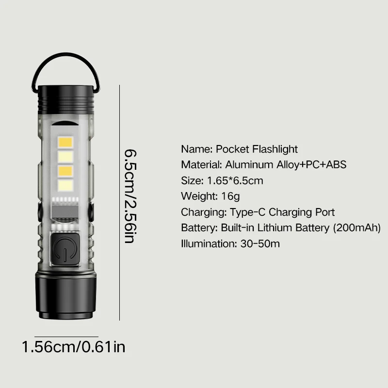 Multi functional keychain light, mini strong flashlight, magnet portable light, portable LED key light