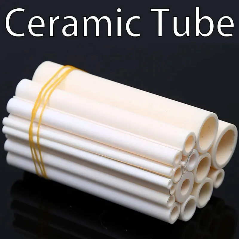 Ceramic Tube Aluminum Oxide Pipe Thermocouple Protection High Temperature Resistant Insulation Hollow ID 0.25-20mm Ceramic Tube