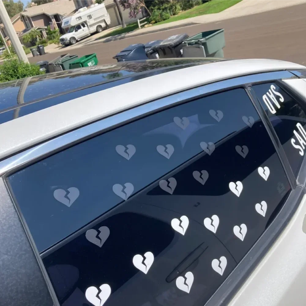 Car Stickers Broken Heart  A Set of 24 Auto Decals Apply To Car Window Door Bumper Waterproof Decor Accessories JDM Stickers