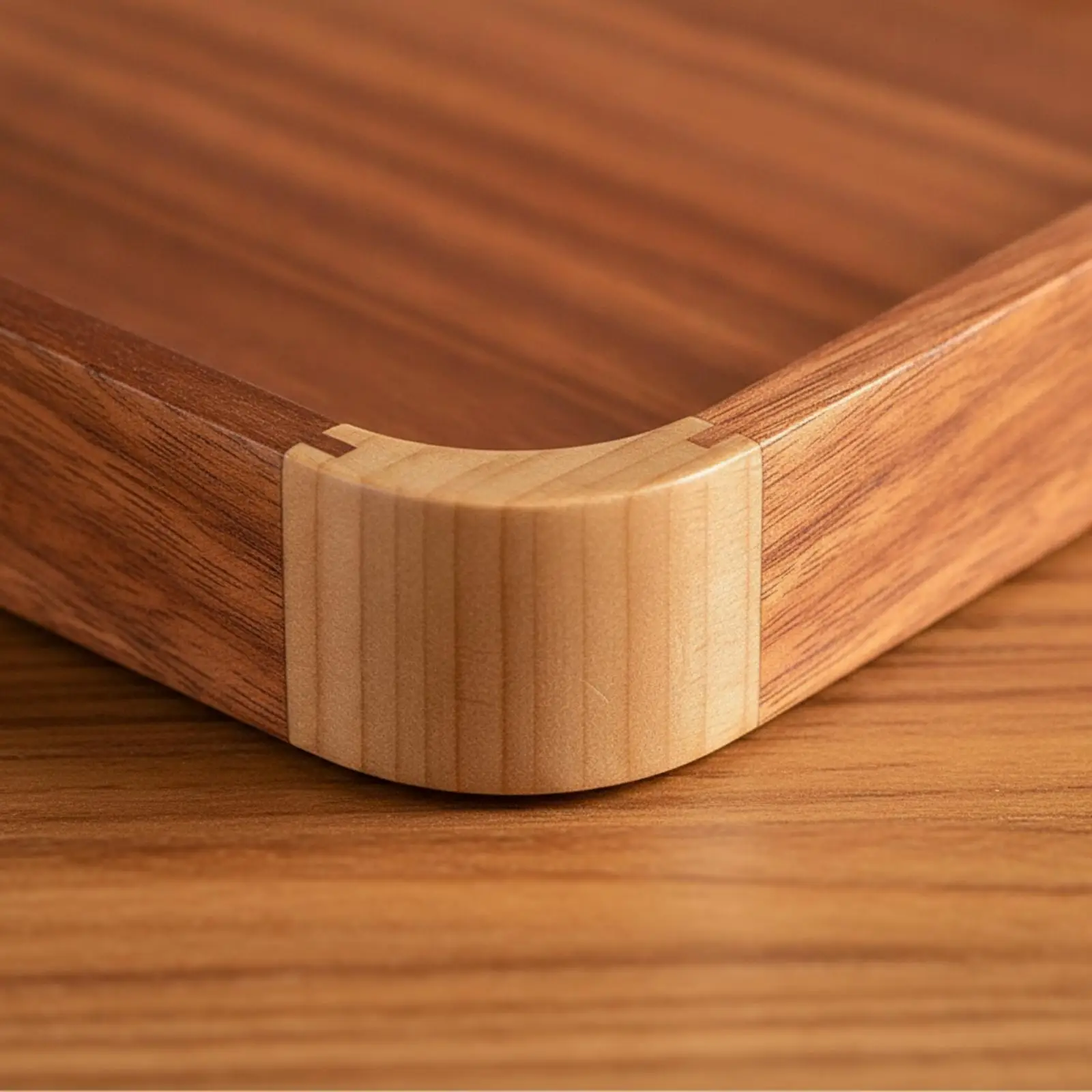Elegant Square Wooden Tray for Keys Jewelry and Small Items on Tabletop or Vanity