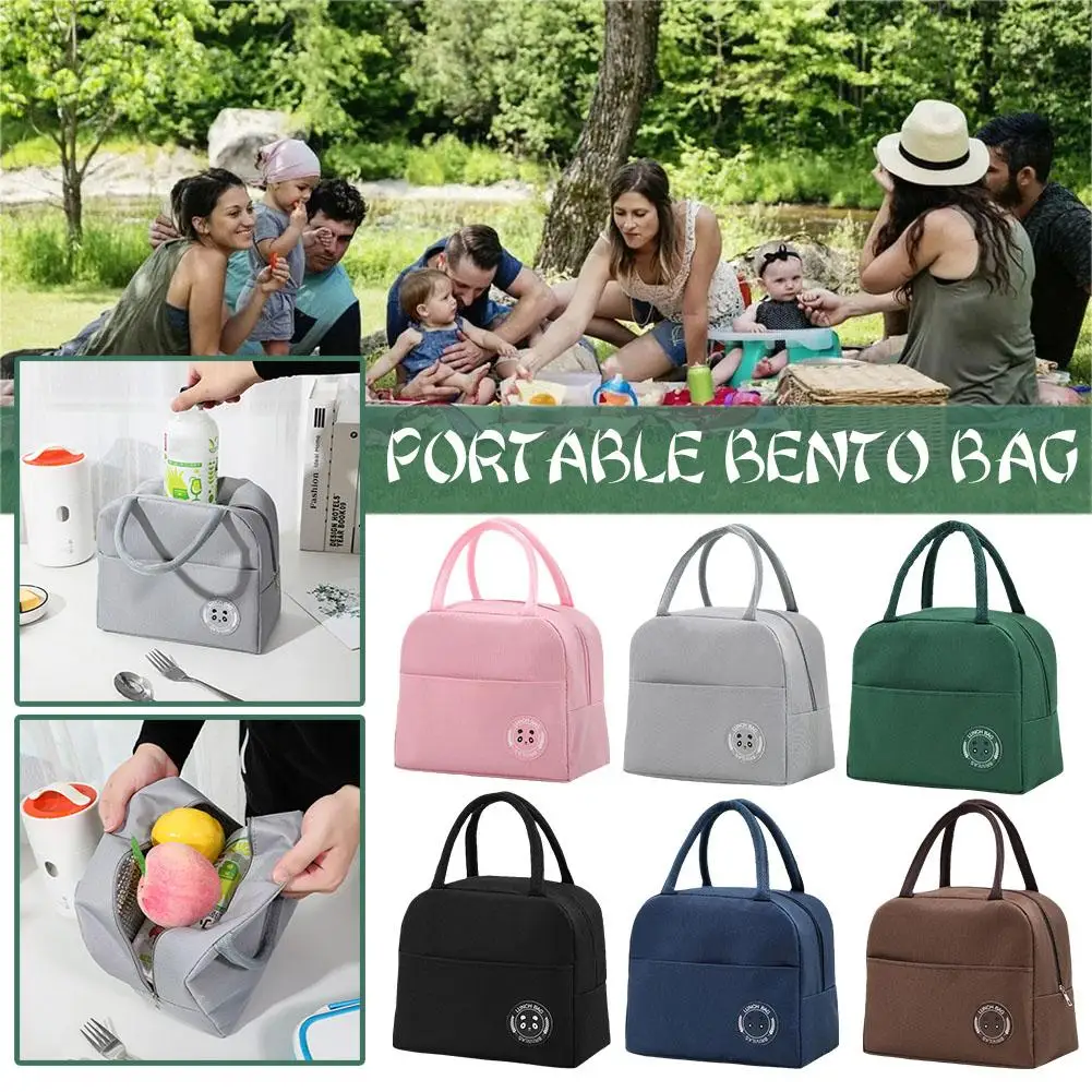 1 pz borsa per il pranzo isolata Picnic Work School Bear Label Box borsa per studenti pranzo pranzo in alluminio foglio isolante portatile Thicke