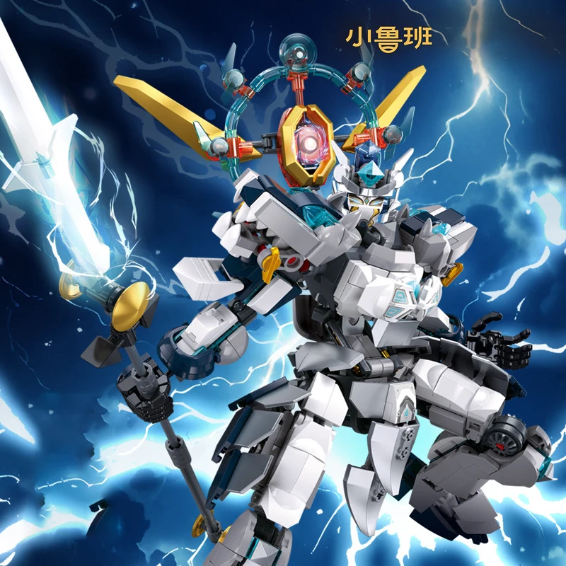 Sluban Mech Giocattolo di Natale Yang Jian Nezha Tre Principe Mech Mech Robot che cambia forma modello di puzzle per bambini giocattolo da costruzione