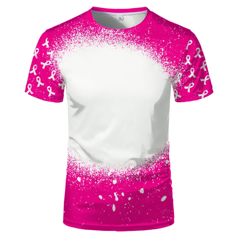 Sublimation Tie Dye Blank Polyester Tee Tops Heat Transfer Blanks T-shirt Round Neck Short Sleeve For DIY Custom Logo