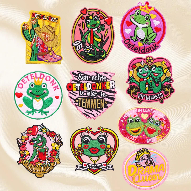 10PCS Set Nederland Carnaval Patch Nederland Oeteldonk Embleem Geborduurde Patches Voor Kleding Ijzer op Patches Voor Kleding DIY