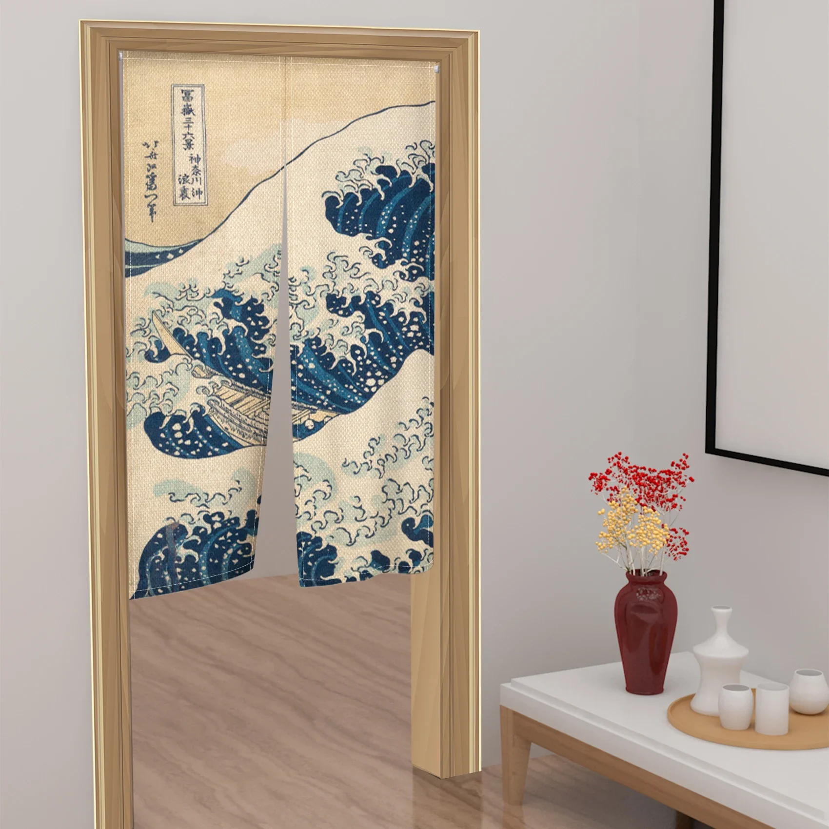 Japanese Noren Thirty-six Views of Mount Fuji in Ukiyo-e Kitchen Living Bedroom Room Porch Half Fengshui Door Curtain Decoration