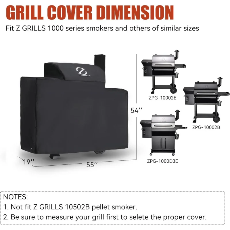 Pellet Grill Cover 55 Inch | Official Genuine | Upgraded 600D Polyester Fabric, Heavy Duty, Weather Resistant, Waterproof Full L