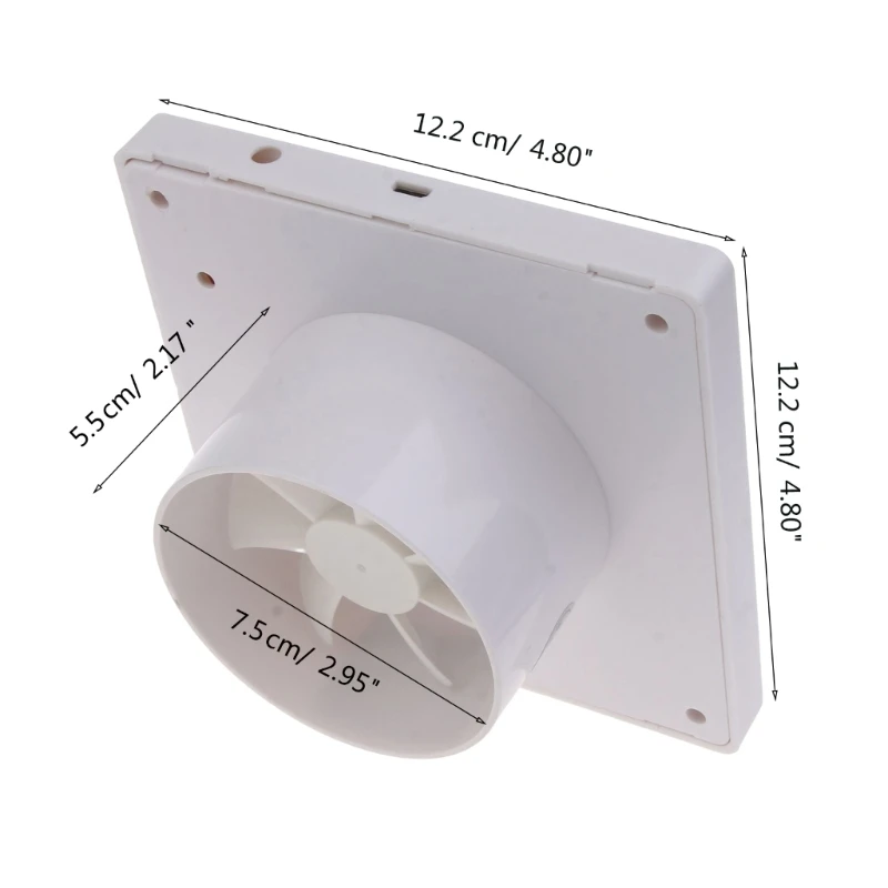Quạt thông gió nhà bếp phòng tắm 75mm Quạt thông gió 5VDC Dropship yên tĩnh và công suất thấp
