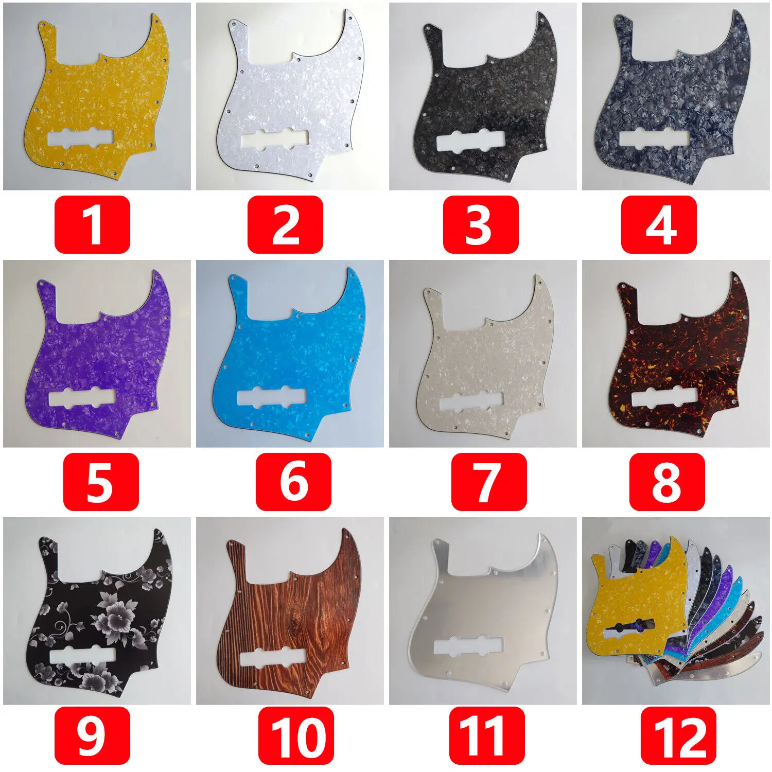 Jazz J Bass Pickguard Full Range of Colors for Standard 4 String Jazz J Bass Guitar Accessoires