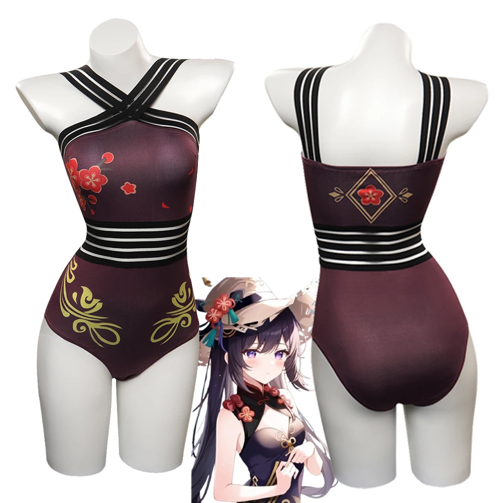 Hutao Cosplay Fantasy Swimsuit Swimwear Bikinis Anime Game Genshin Impact  Costume Disguise Adult Women Roleplay Fantasia Outfit