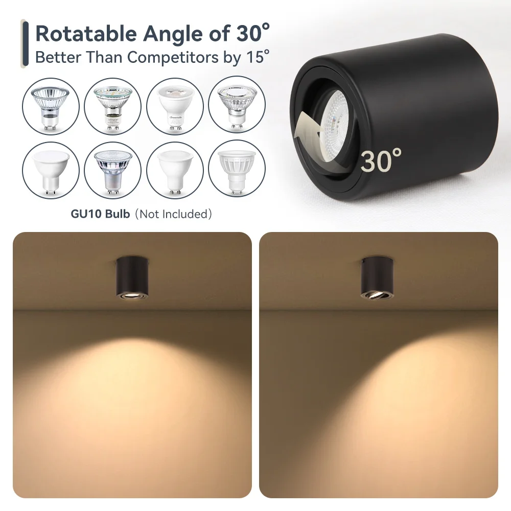 Replaceable Bulb Downlights GU10 Kitchen Spot Light LED Ceiling Lamp Luminaire Indoor Led Spotlight for Bedroom Living Room Shop