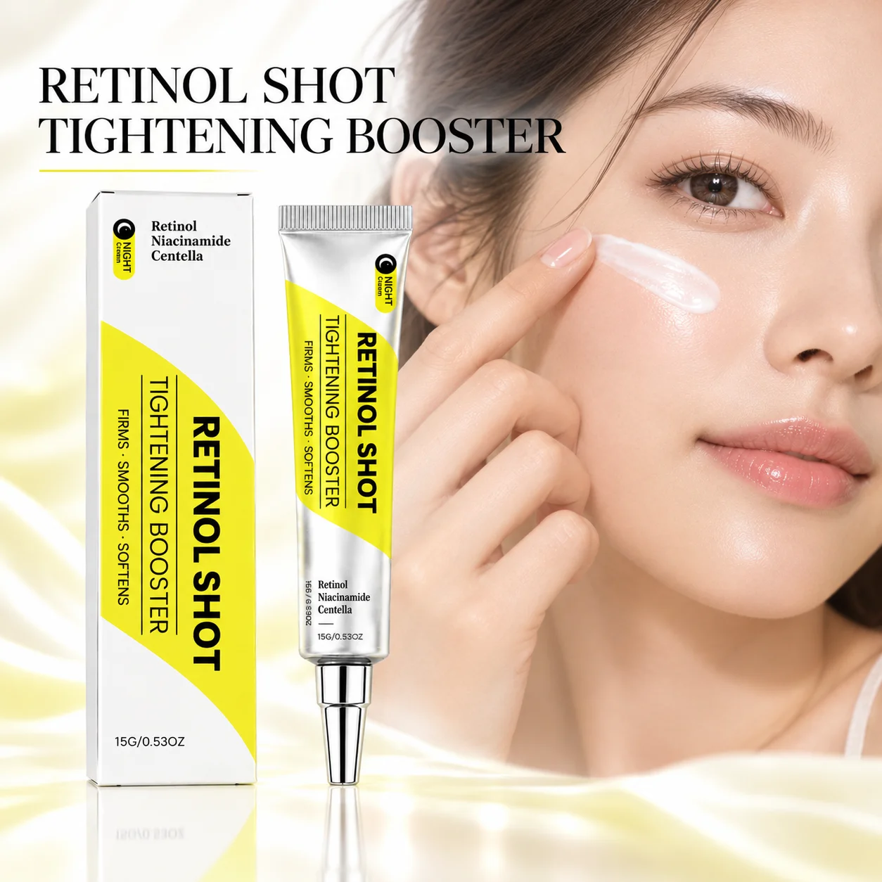 Retinol Shot Tightening Booster With Nicotinamide & Centella,Minimize Pores Smooth Facial Wrinkles Korean Booster Moisturizer