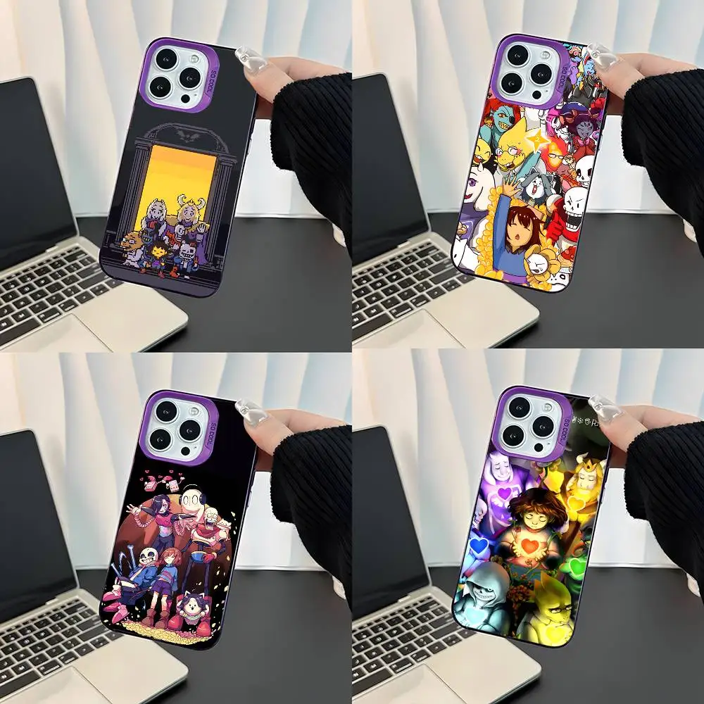 

Game U-Undertale-es Phone Case For iPhone 17,16,15,14,13,12,11,Pro,XS,Max,Plus,Mini,SE4,E Purple Matte Shockproof Cover