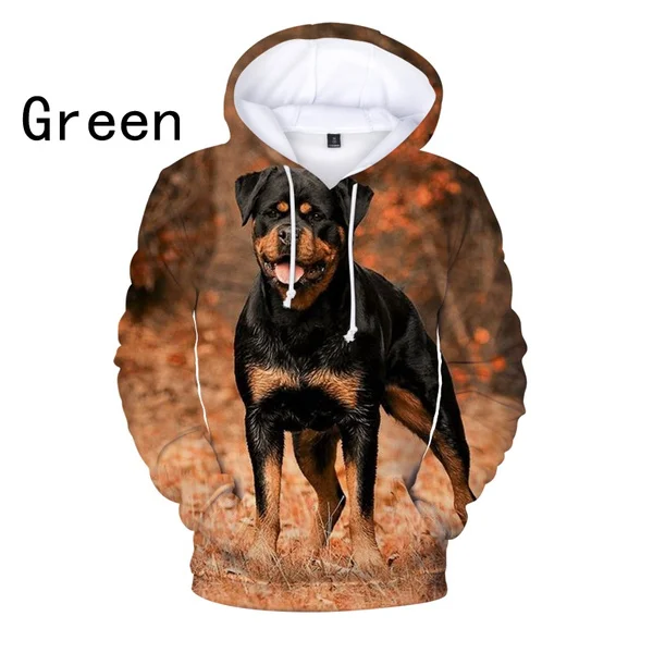 

Fashion Cute Rottweiler Dog 3D Hoodies Hip Hop Long Sleeve Loose Sweatshirt Pullovers Oversized Tops