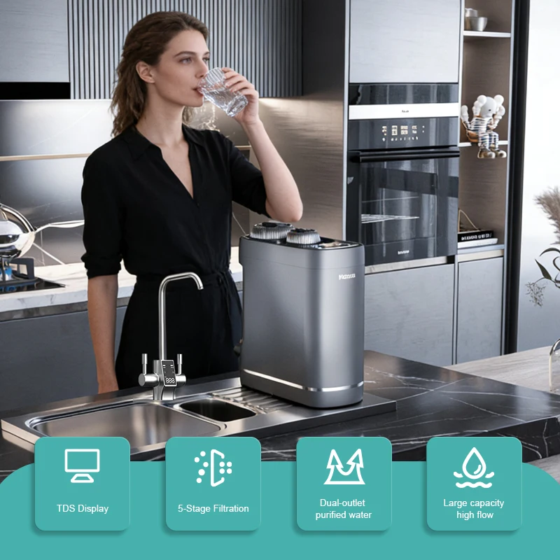 Nobana 600GPD New Design Under Sink Reverse Osmosis System RO Water Purifier Home Kitchen Drinking Water Filter