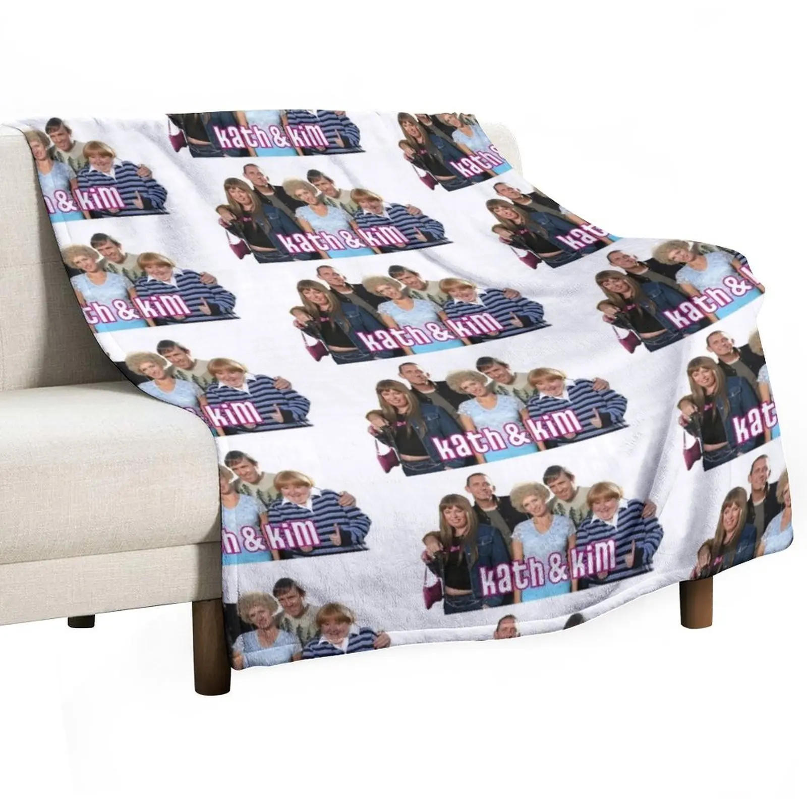 Kath and Kim: Group Photo (Kath, Kim, Sharon, Kel & Brett) Throw Blanket Luxury Designer Sofa Single Moving Blankets