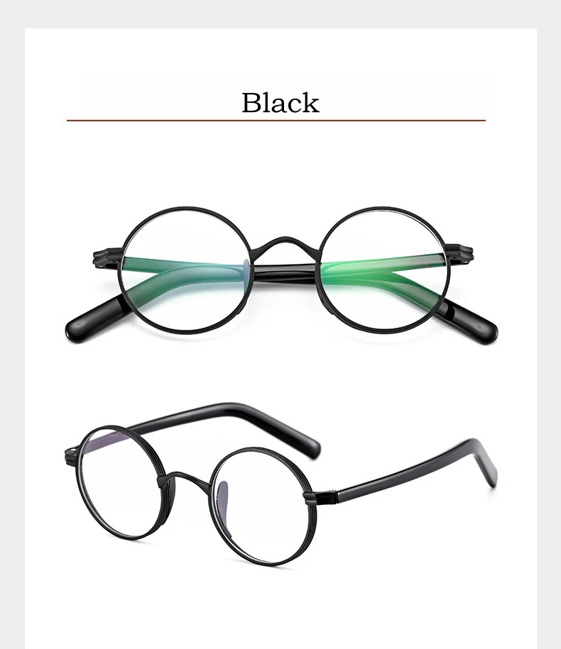 YIMARUILI Ultra-licht Titan Legierung Acetat Brillen Frauen Mode Retro Runde Kleine Optische Brillen Rahmen Männer – Detail 10