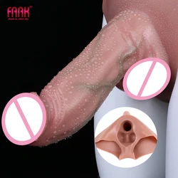 FAAK Silicone Briefs with Penis Sleeve Male Masturbator Large Wearable Hollow Realistic DildoSex Toys For Men Delay Ejaculation