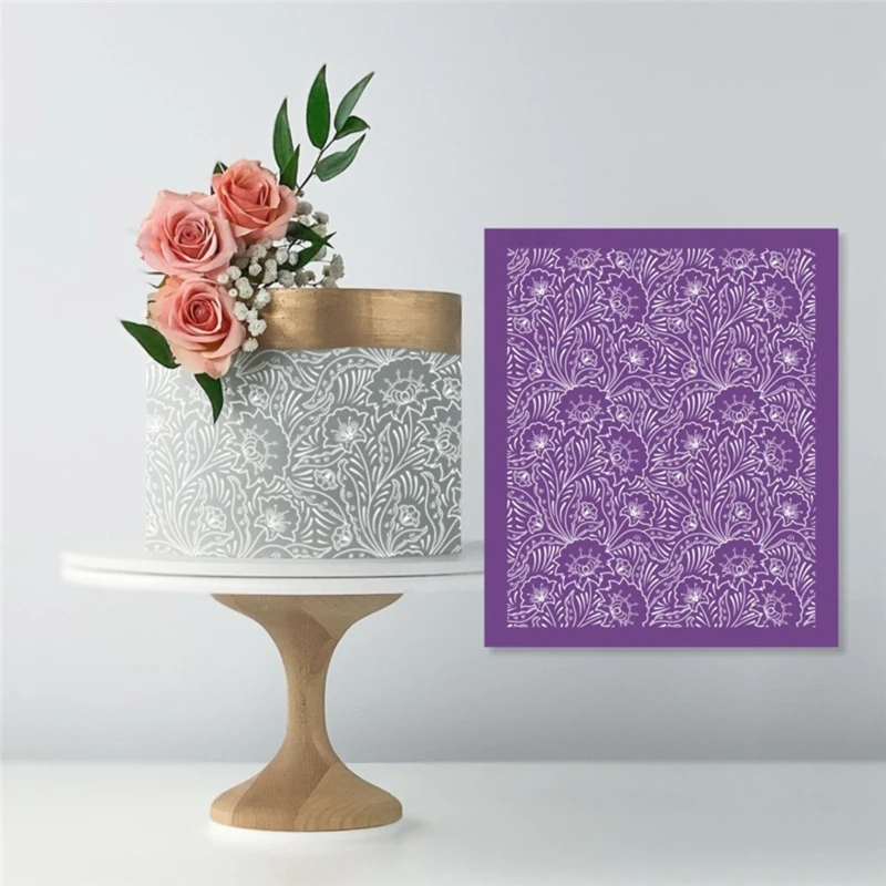 Cake Mesh Stencil Lace Flower Grass Fabric Cake Stencil Decorating Tool