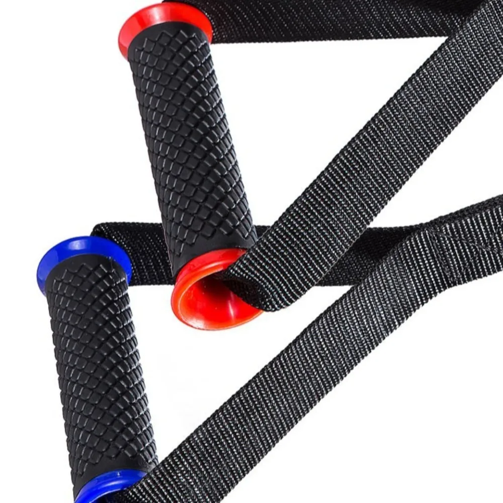 1 Pair of Multifunction Fitness Resistance Bands Handles Anti-slip Strong Nylon Webbing Grip Puller Handle TPR Wear Resistant