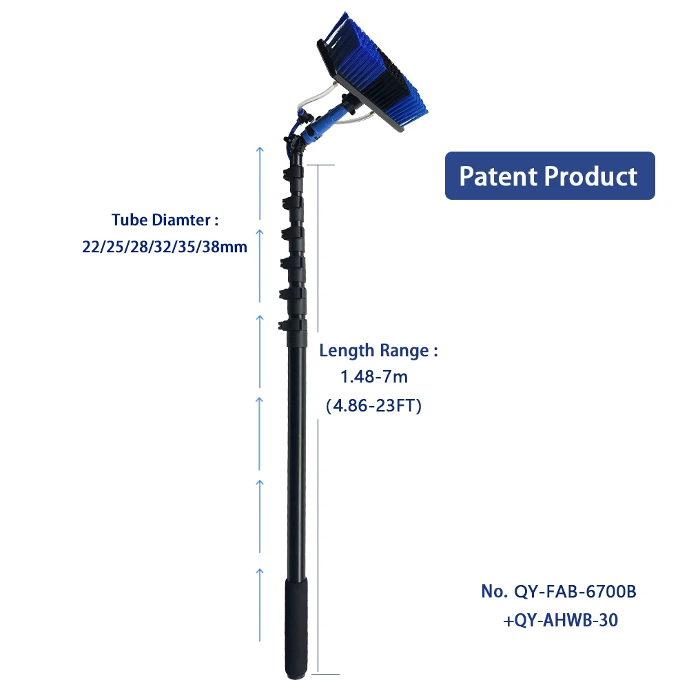 High Quality 24ft Telescopic Cleaning Brush Lightweight Window Cleaning Water Fed Pole