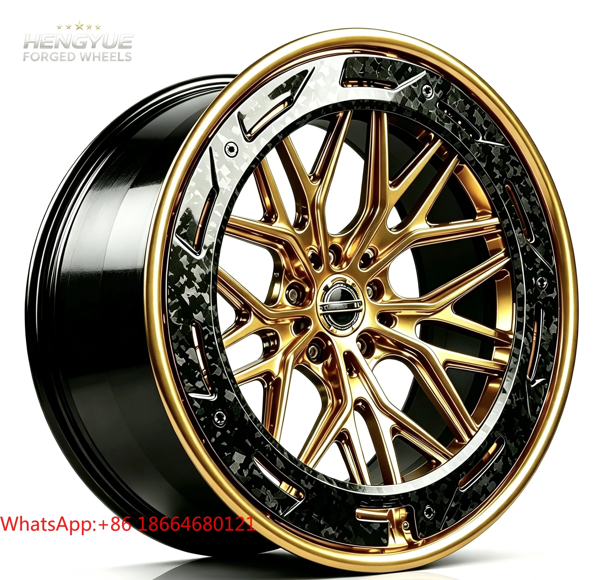 Two-Piece Forged Aluminum Wheel Hub Large Gap Spokes Perforated Brake Discs Chrome Universal Loading Effect Fit W20W205,W213,W16