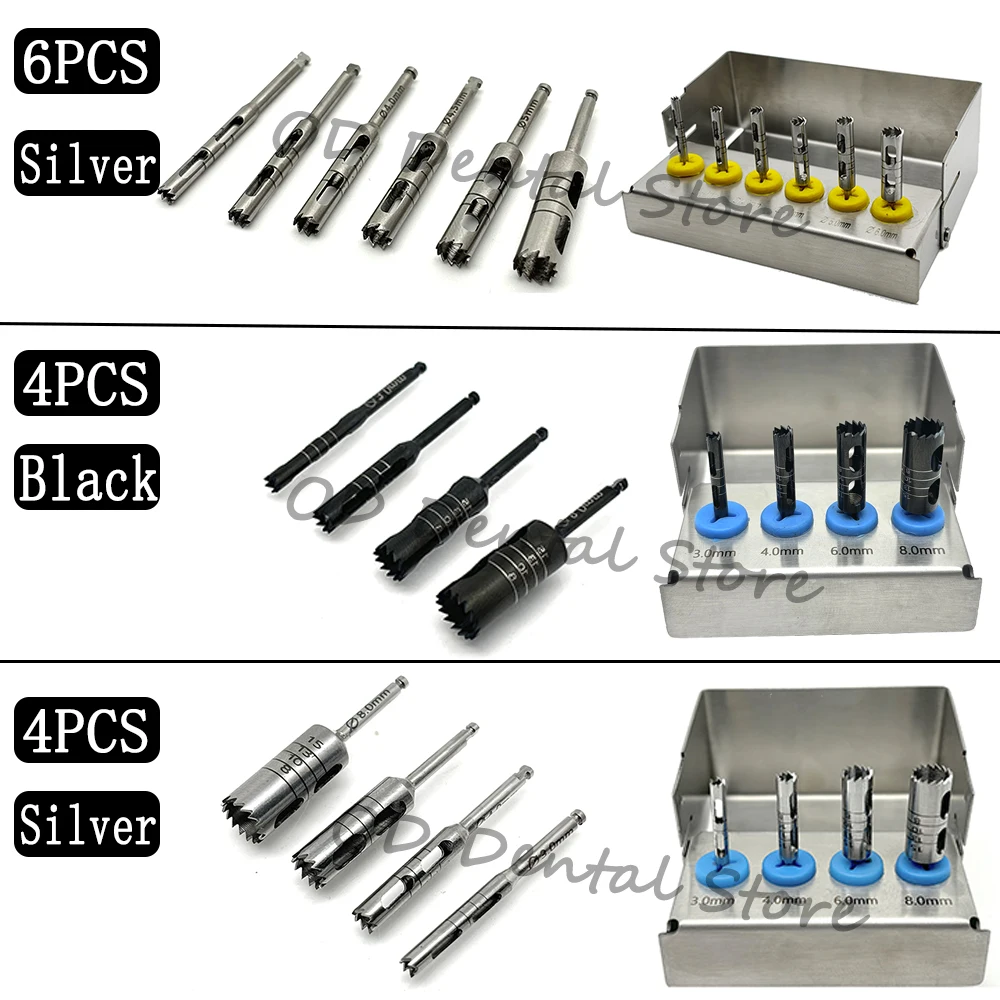 Dental Trephine Bur Set for Implant Surgery – Bone Harvesting Long Drill Compatible with Low-Speed Handpiece