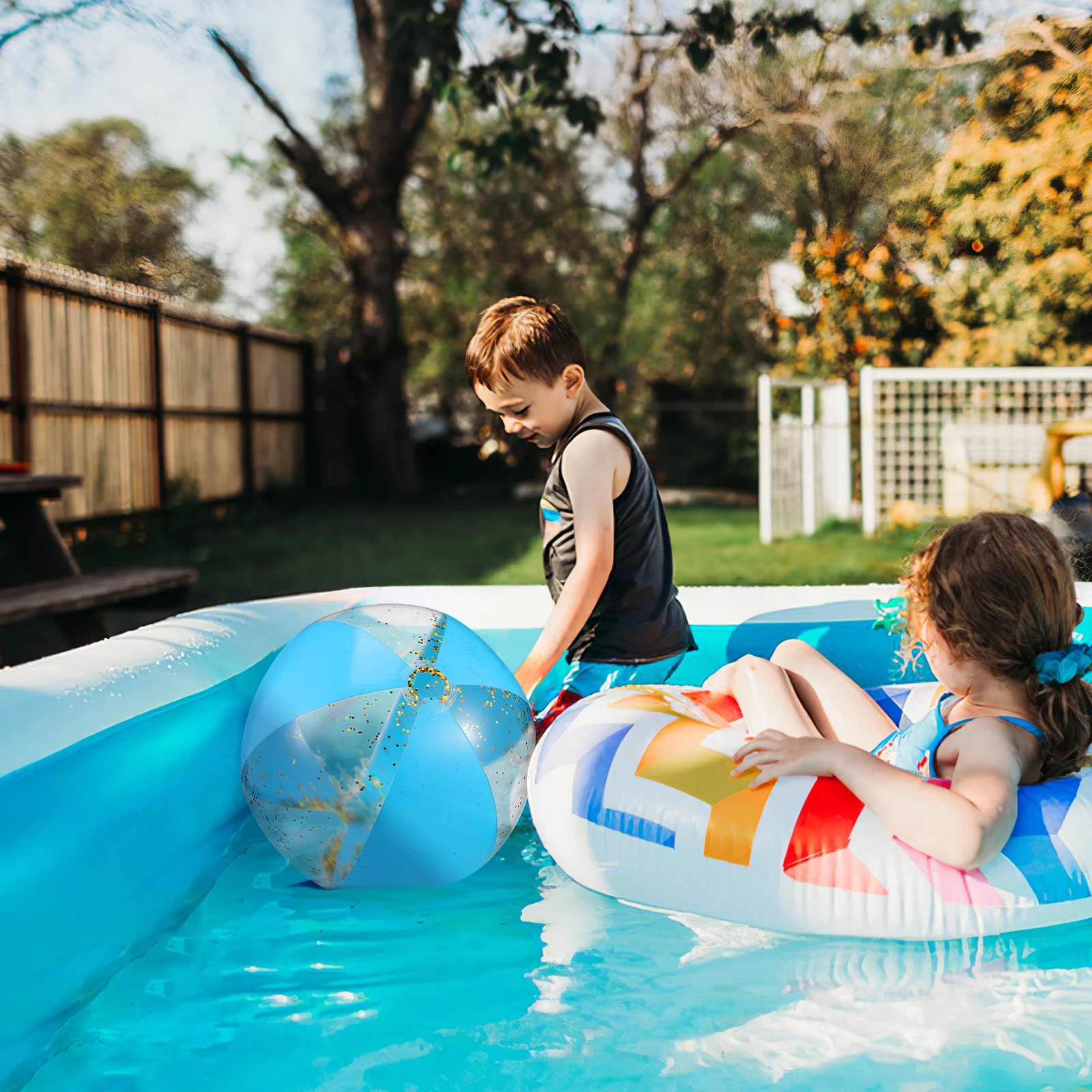 

4pcs Glitter Inflatable Beach Balls Jumbo Pool Party For Kids Adults Large Summer Outdoor Sports Pvc Glitter Pool Balls -