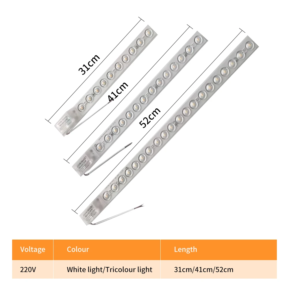 LED module bar 220v ceiling light LED panel 15W21W30W replacement LED light with 15cm41cm52cm living room bedroom ceiling light