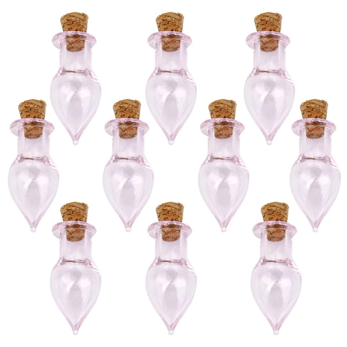 

10 Pcs Wishing Bottle Jars Tiny Cork Bottles Mini Waterdrop Glass with Cell Phone