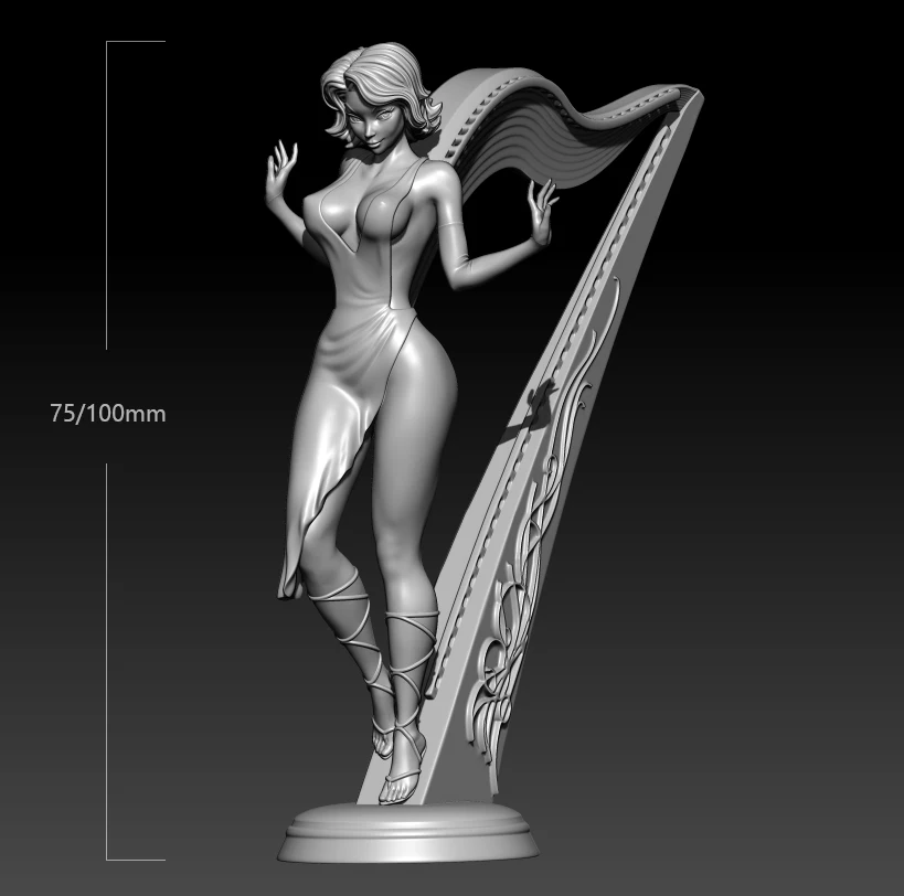 1/24 75mm 1/18 100mm Resin Model Kits Music Piano Girl Figurine Unpainted No Color RW-498