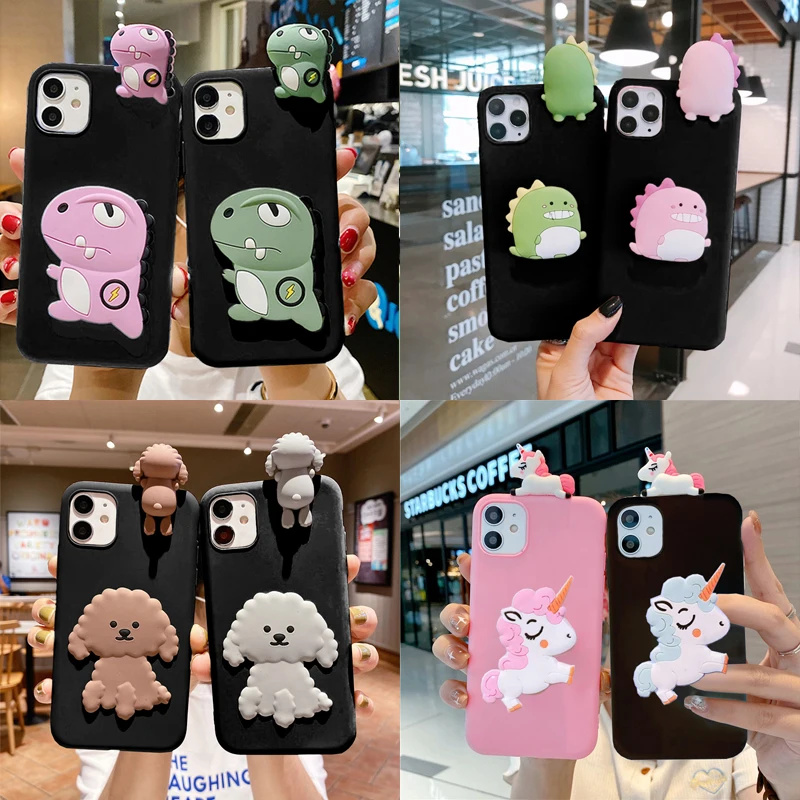 Cartoon Cute PAPA Horse Stand Holder Case For Motorola Moto E13 E22 E32 E40 E5 E6 E7 Power Z2 Z3 Z4 Play Animals Dog TPU Cover