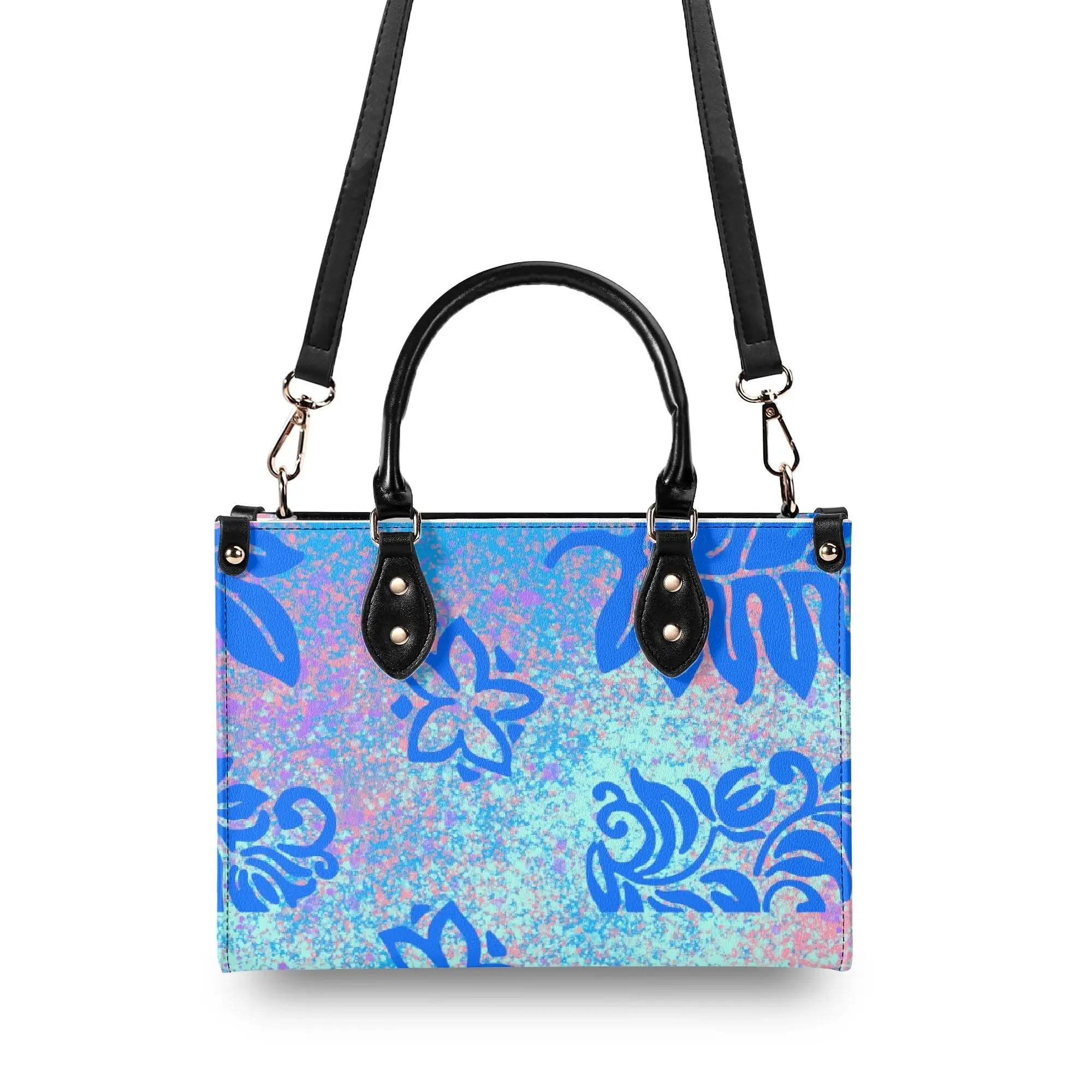 

New Design Ladies Shopping Travel Large Capacity Pu Handbag Multi-Functional Polynesian Shoulder Bag Storage Crossbody Bag