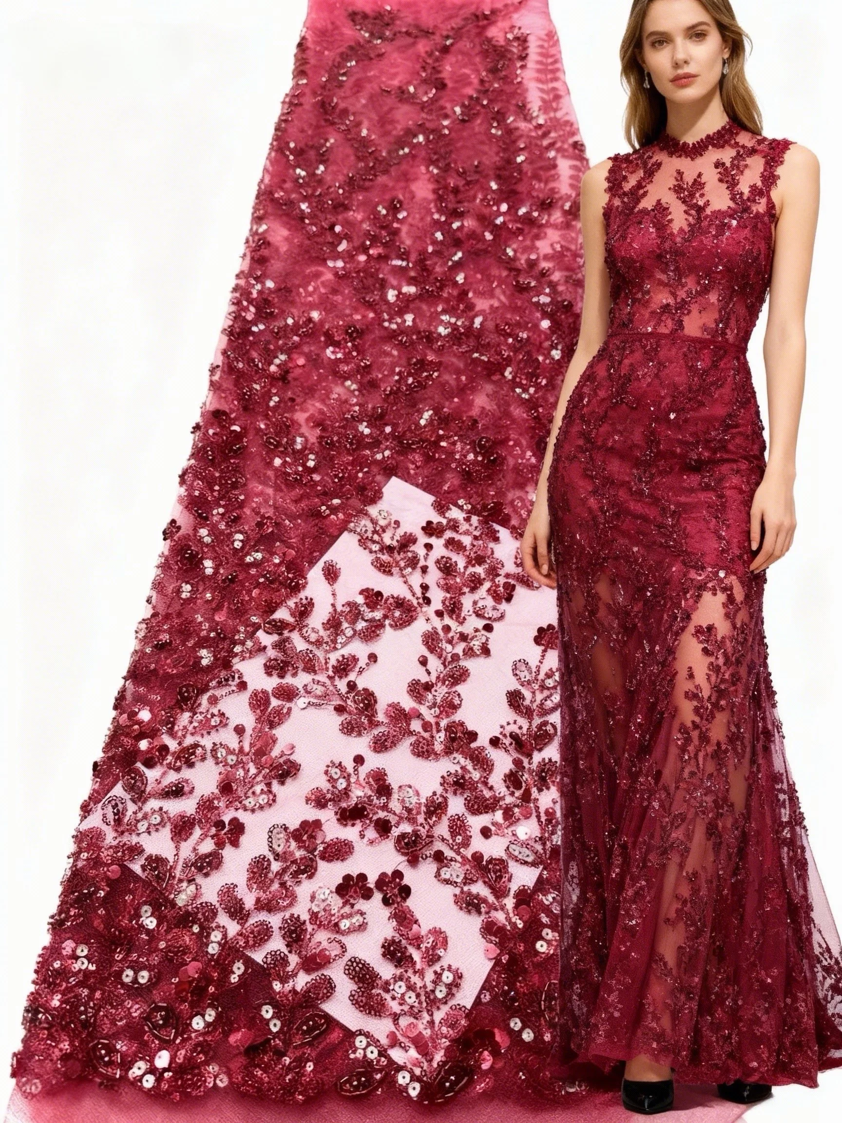 

Лидер продаж, французская кружевная ткань для жениха, высокое качество, кружево 5 ярдов, праздничное рождественское платье, нигерийская африканская ткань с вышивкой блестками