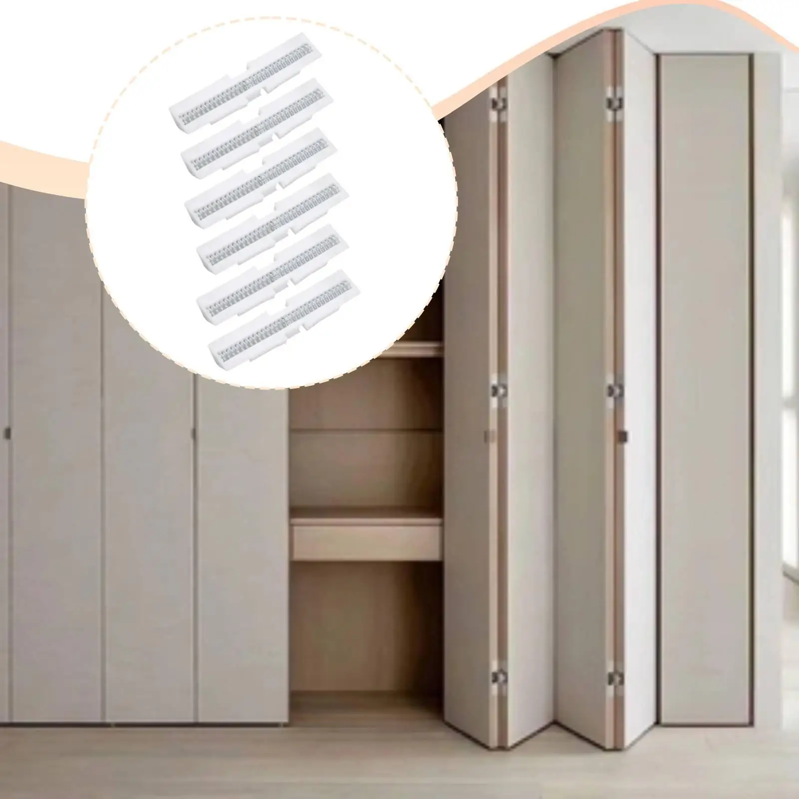 6 Pieces Closet Door Slide Spring Hardware for Wardrobe and Closet Slide Track Component Easy Installation Replacement