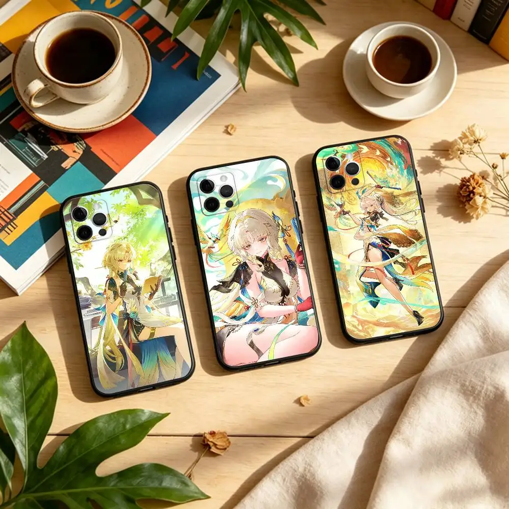 W-Wuthering WaveS-3.5 S-Suisui Phone Case For iPhone 17,16,15,14,13,12,11 Plus,Pro Max,Soft Silicone Black Cover