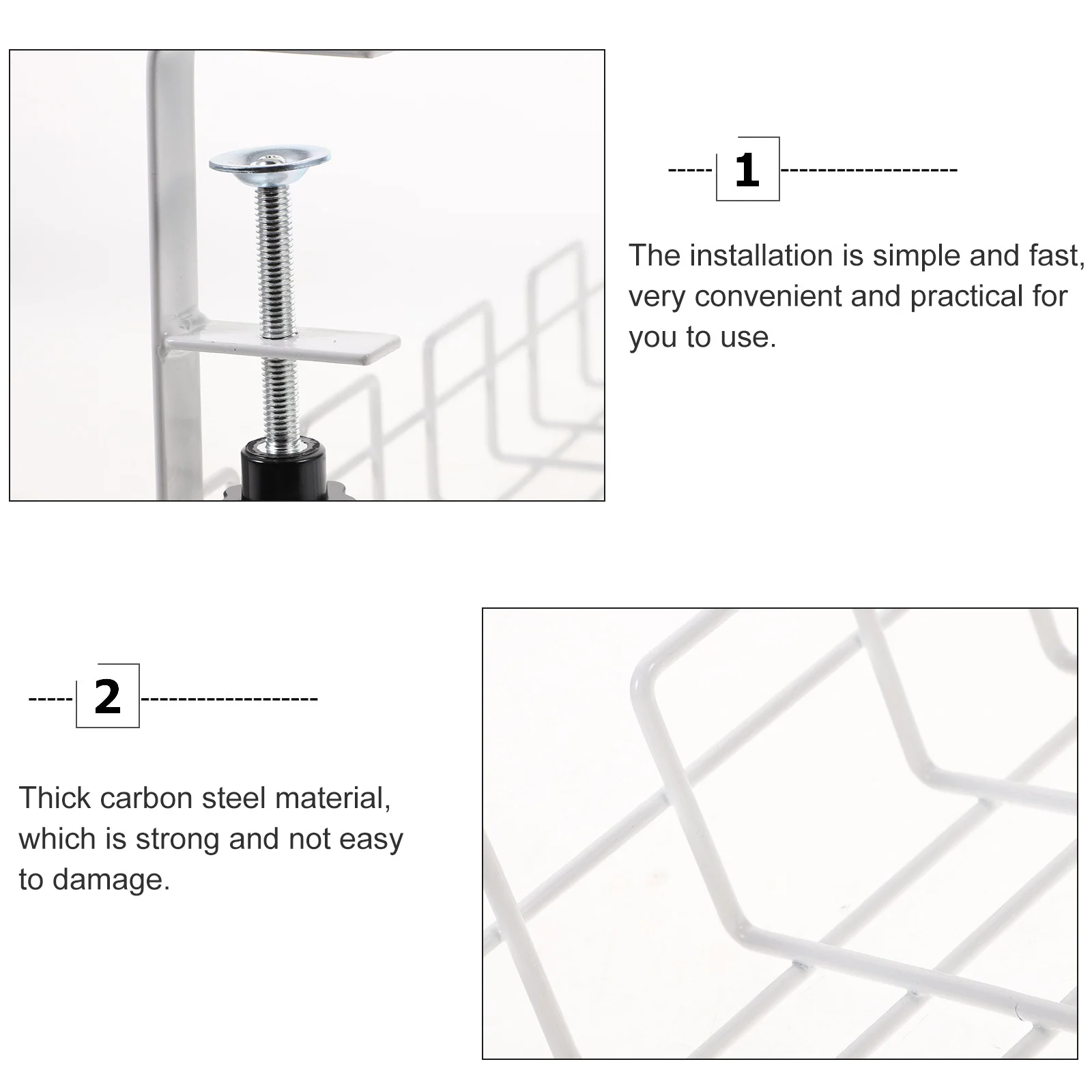 الكربون الصلب إدارة الكبلات العرض تحت مكتب سلك ganizer أطول حجم شرائط الطاقة حامل رفوف سوداء تخزين الرف المنزل