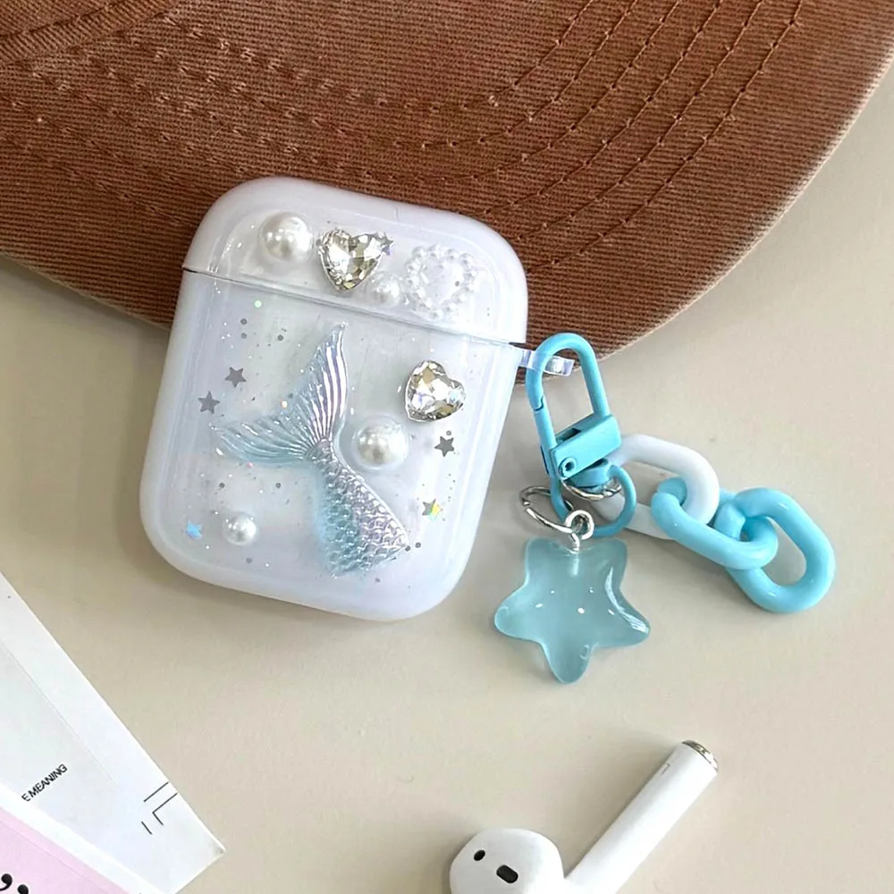 3D Strawberry Cute Peach Bow Earphone Cover For Apple Airpods 4 1 2 3 Pro 2nd Wireless Headset Case Soft TPU Transparent Funda
