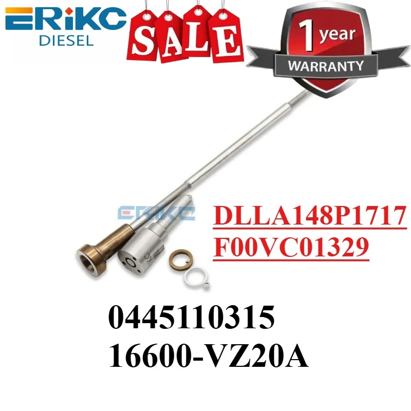 

0445110315 16600-VZ20A Diesel Injector Repair Kits Nozzle DLLA148P1717 0433172053 Control Valve F00VC01329 For NISSAN ZD30 DCi
